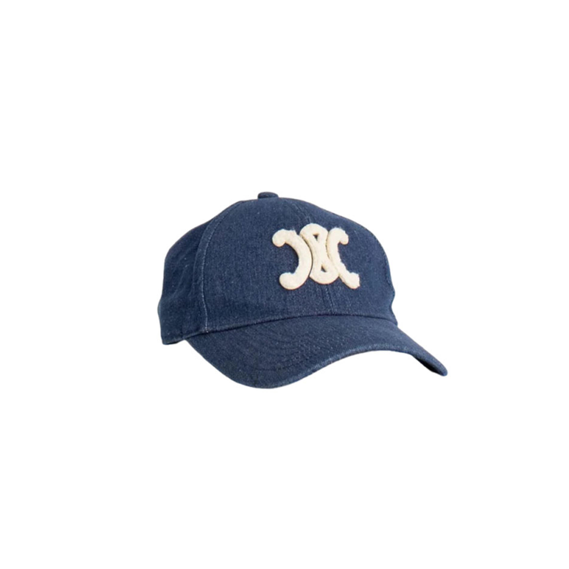 CELINE BLUE DENIM TRIOMPHE BASEBALL CAP 